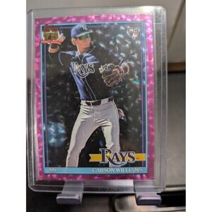 2024 Topps Heritage Carson Williams RC Pink Sparkle Tampa Bay Rays T91-38
